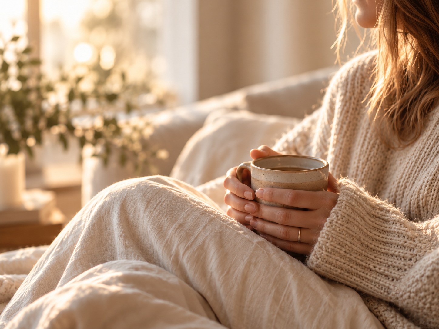 hygge moment with a warm mug